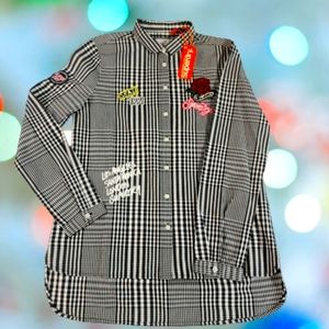 Superdry Multi Gingham Check Frankie Shirt Size US 8 - NEW